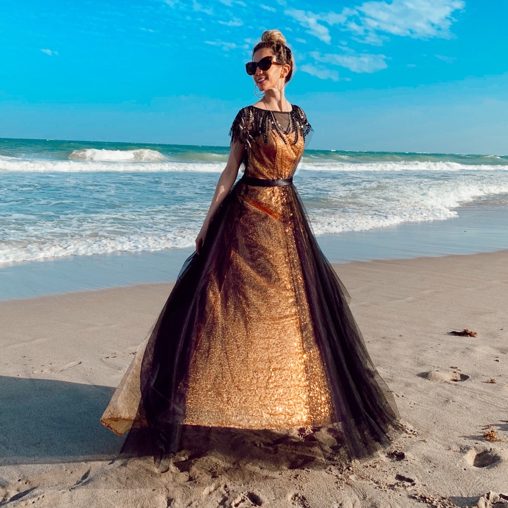 Gold sequin gown